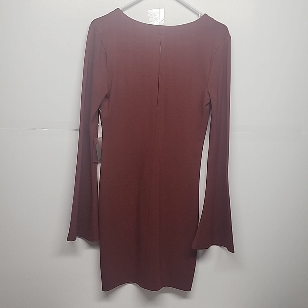 Rust long sleeve bell groovy, retro, 60s, go-go boot fun sz M dress. Never worn - Picture 6 of 11